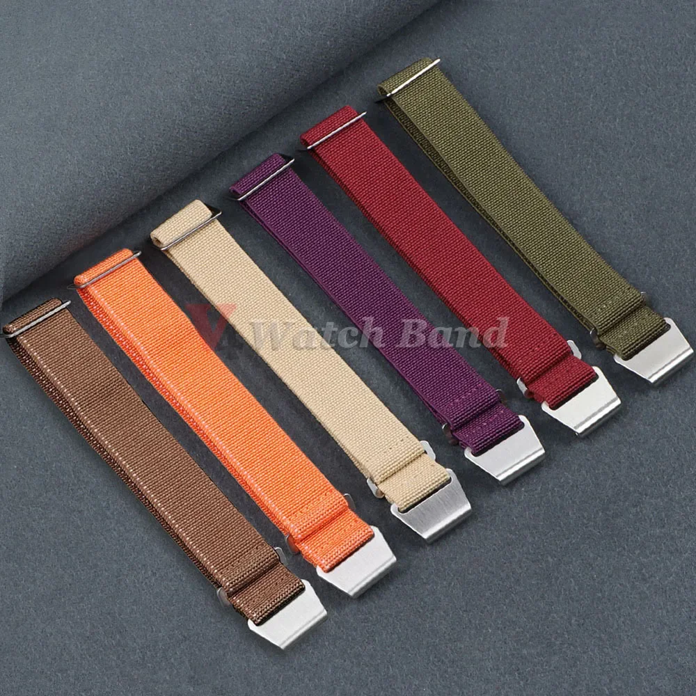 Elastic Watch Strap 60s French Troops Parachute Bracelet 20mm 22mm Nylon Watchbands Man\'s Universal Smart Reloj Fabric Wristband