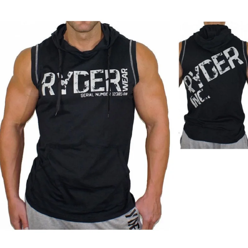 Cotton VEST Spring And Summer New Cotton Sports Vest Hoodie Sleeveless Running Training Casual Pullover