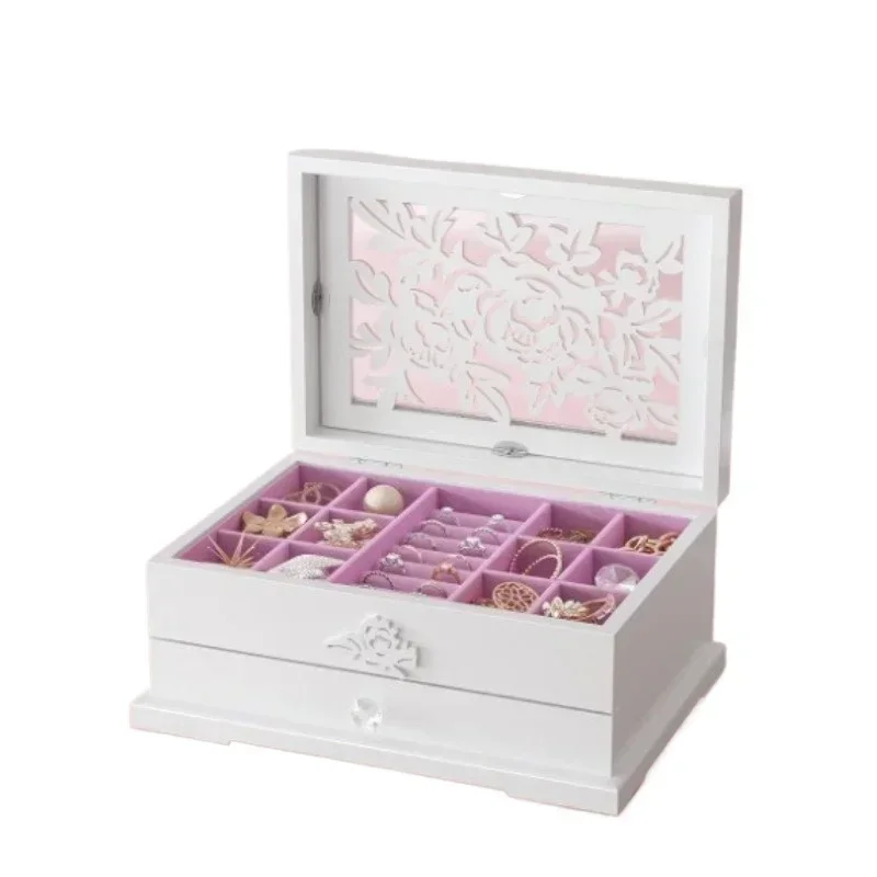 Wooden Jewelry Creative Gift Earrings Earrings Necklace Jewelry Storage Box Jewelry Ring Box