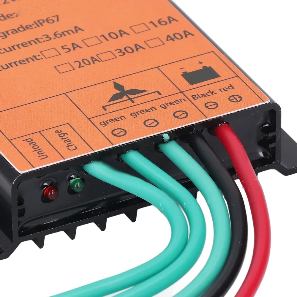 

12V/24V Auto Match Wind Generator Controller 40A 600W Wind Turbine Generator Regulator Universal IP67