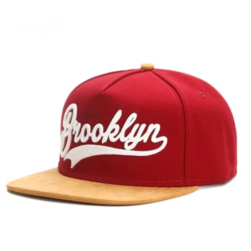 Unisex Brooklyn Hafty Hip-hopowe czapki Outdoor Regulowane codzienne czapki z daszkiem Czapka z filtrem przeciwsłonecznym