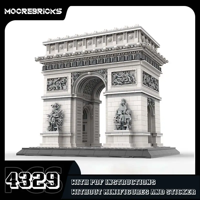 MOC-163329 Arc De Triomphe Architectuur Model Bouwstenen Frankrijk Beroemde Historische Uitzicht Verzamelen Speelgoed Bakstenen Kinderen Geschenken