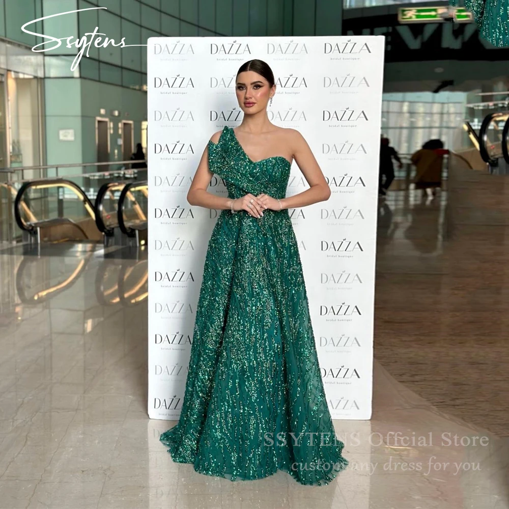 

SSYTENS Sparkly Green Prom Dress Sequined Luxury Long Evening Dresses Formal Occasion Event Gowns Dubai Abendkleider Customized