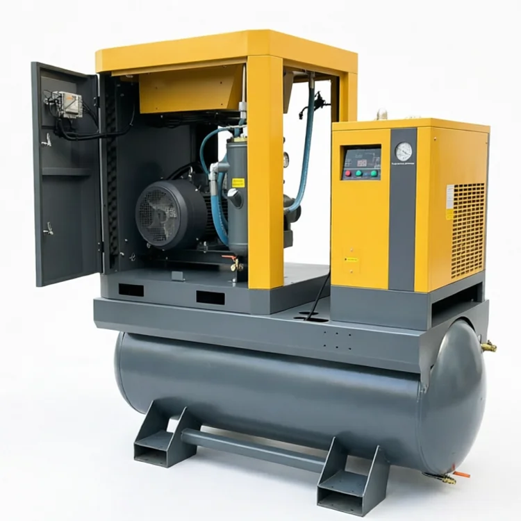 Factory Direct Sale All in One 5.5HP 7.5HP 10HP 15HP 20HP 30HP Industrial Rotary Screw air Compressor With 300L 500L Tank