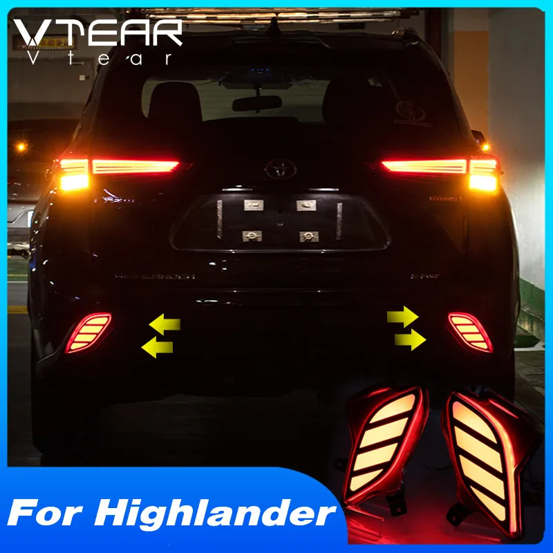 

For Highlander KLUGER Accessories LED Bumper Light Rear Taillight Fog Lamp Dynamic Brake Turn Signal Indicator Light 2020-2022