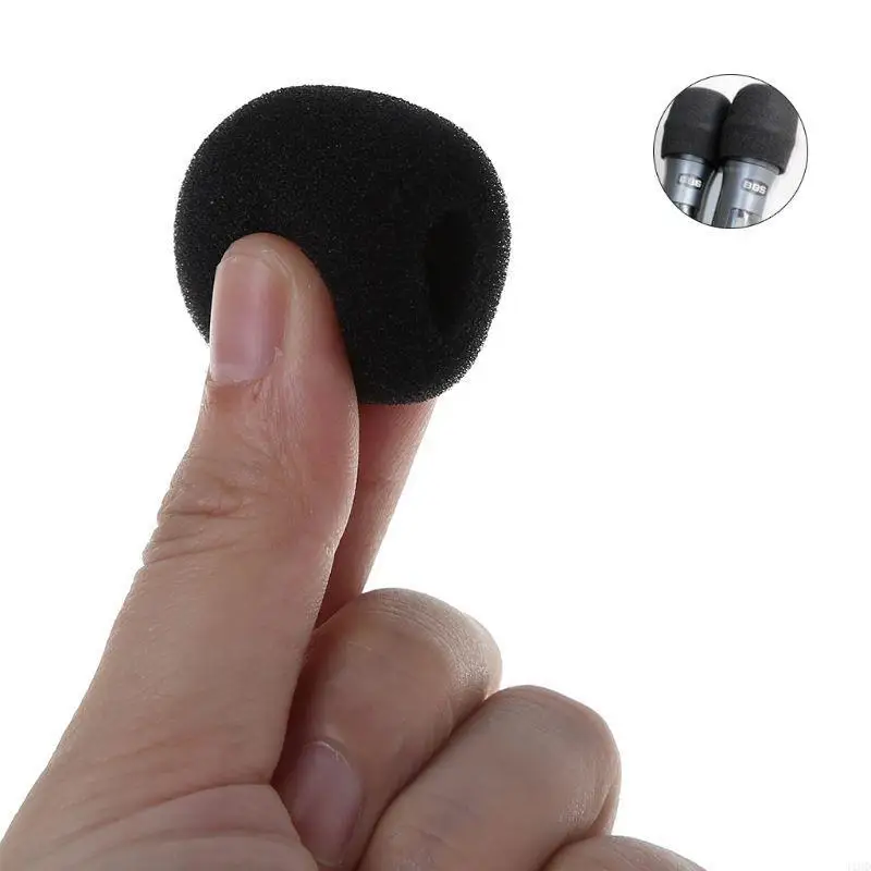 J1HD 5pcs سماعة الميكروفون الأسود رغوة الزجاج الأمامي غطاء الميكروفون