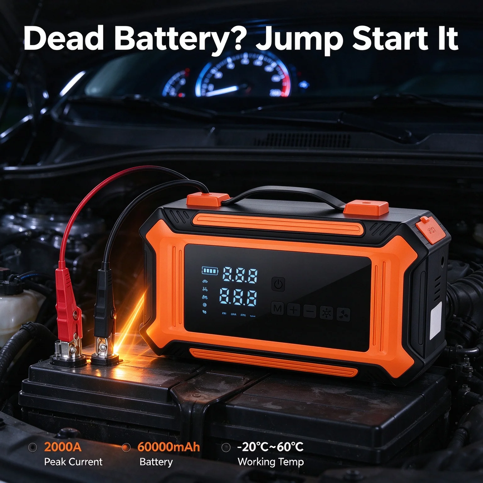 12v Automotive Battery Charger Power Bank Jump Starter Car Motorcycle Vacuum Inflation Blower Air Compressor Emergency Device