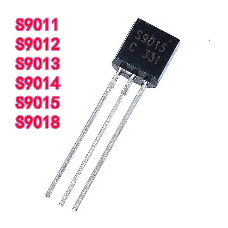 50PCS Transistors S9011/S9012/S9013/S9014/S9015/S9018 NPN/PNP, TO-92 Through-Hole Low-power transistor