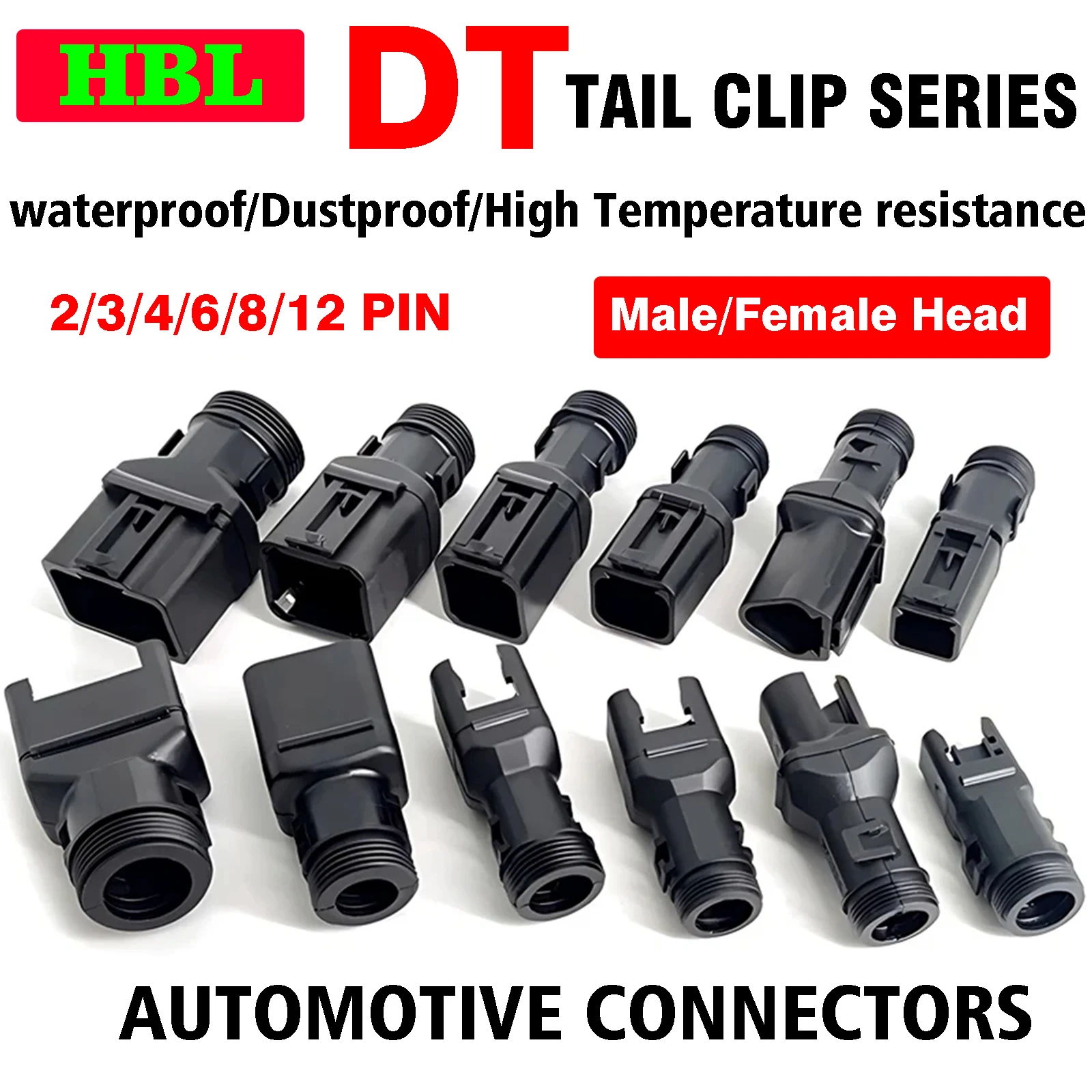 

DT connector tail clip connectors 1011-227-0205 2-12P male female fixed protective sheath corrugated pipe fixed clip harness