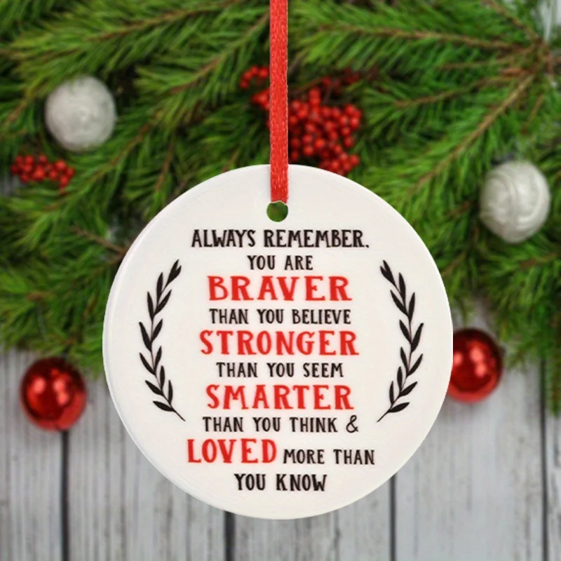 

1PC3 Inch Round Ceramic Hanging Ornaments - Perfect for Christmas Trees,Homes,Car Decorations and Holiday Gifts,Home Decorations