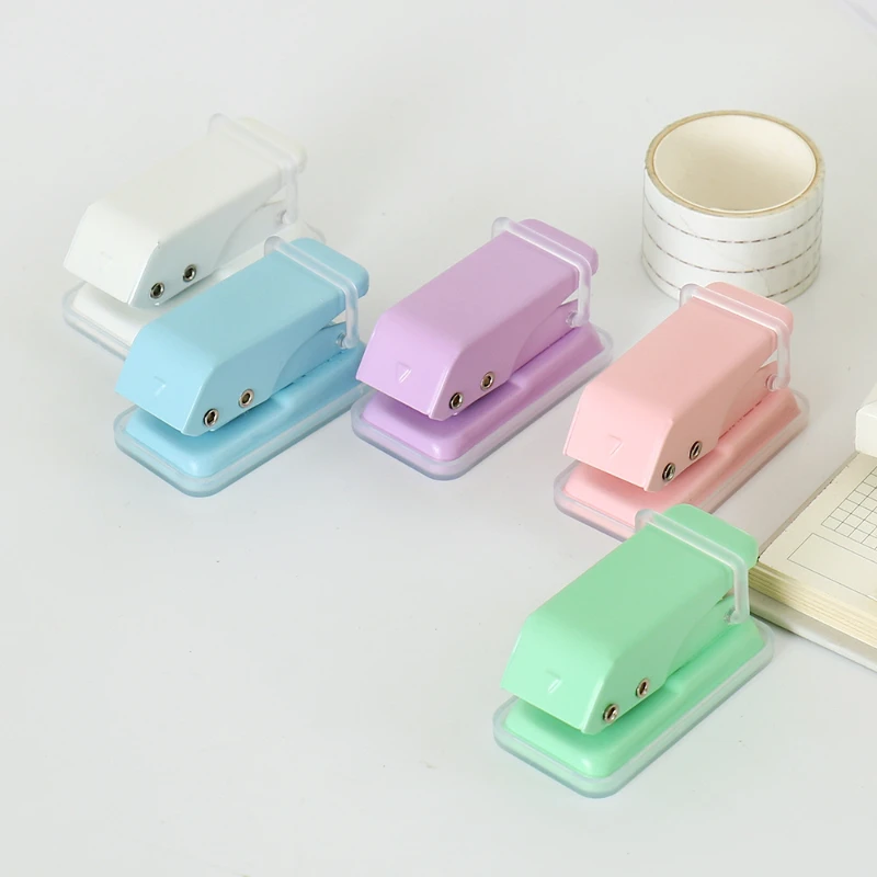 Metal Manual Mini Paper Puncher, Single Hole Punchers, Book Loose Leaf Paper Circles Cutter, Cute Student Stationery Hole Punch