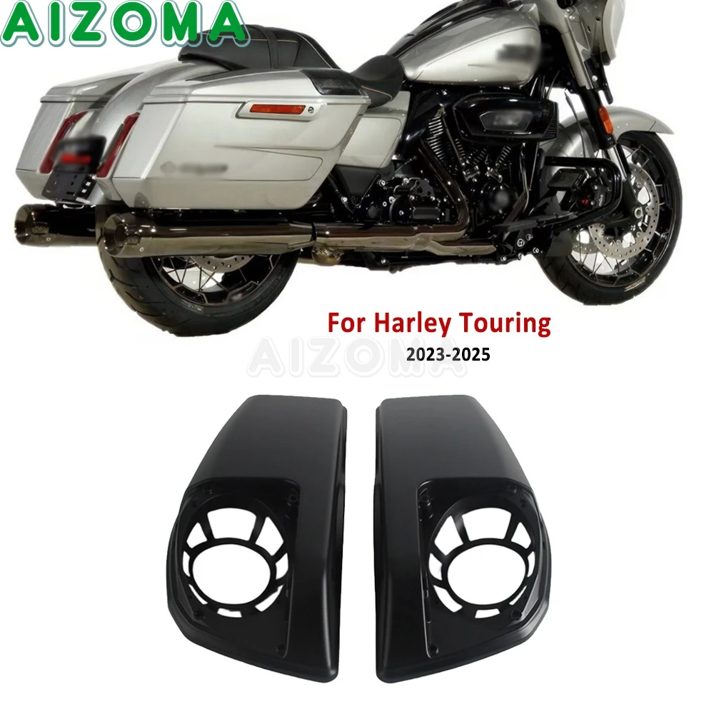 Side Storage Bag Dual Lid Covers For Harley Touring Street Glide FLHX FLHXSE Ultra FLHXU Motorcycle Saddlebag Speaker Lid Shield