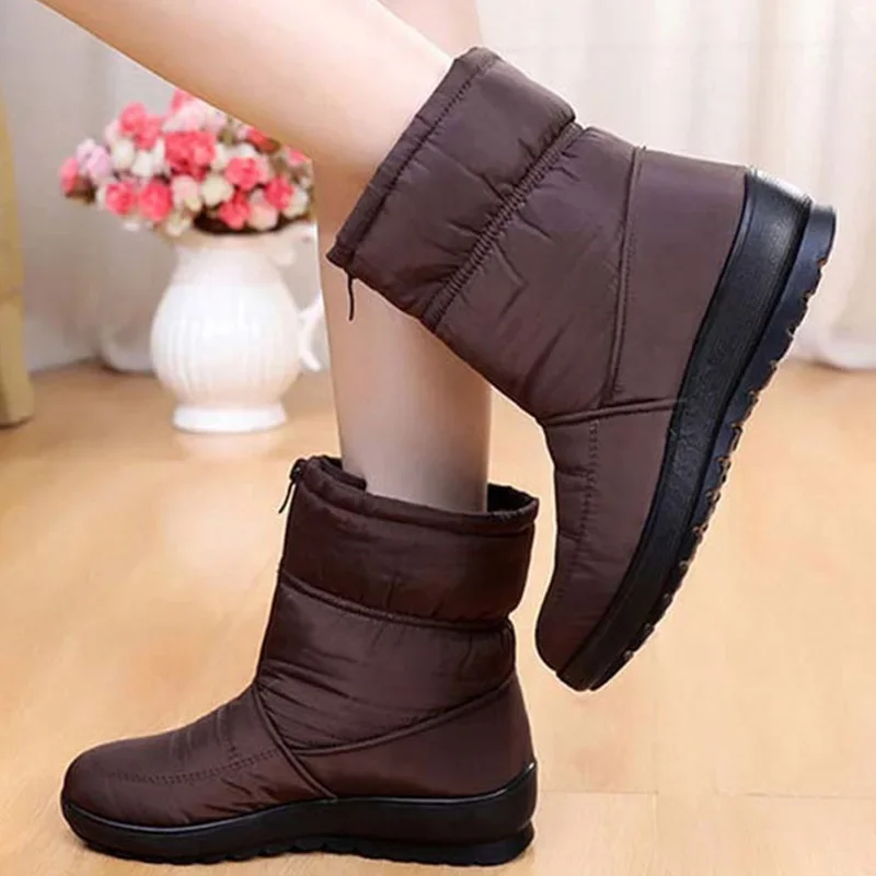 YAERNI Women Boots Waterproof Shoes For Woman Furry Women\'s Winter Boots Female Women Shoes Platform Shoes Female Footwear Large