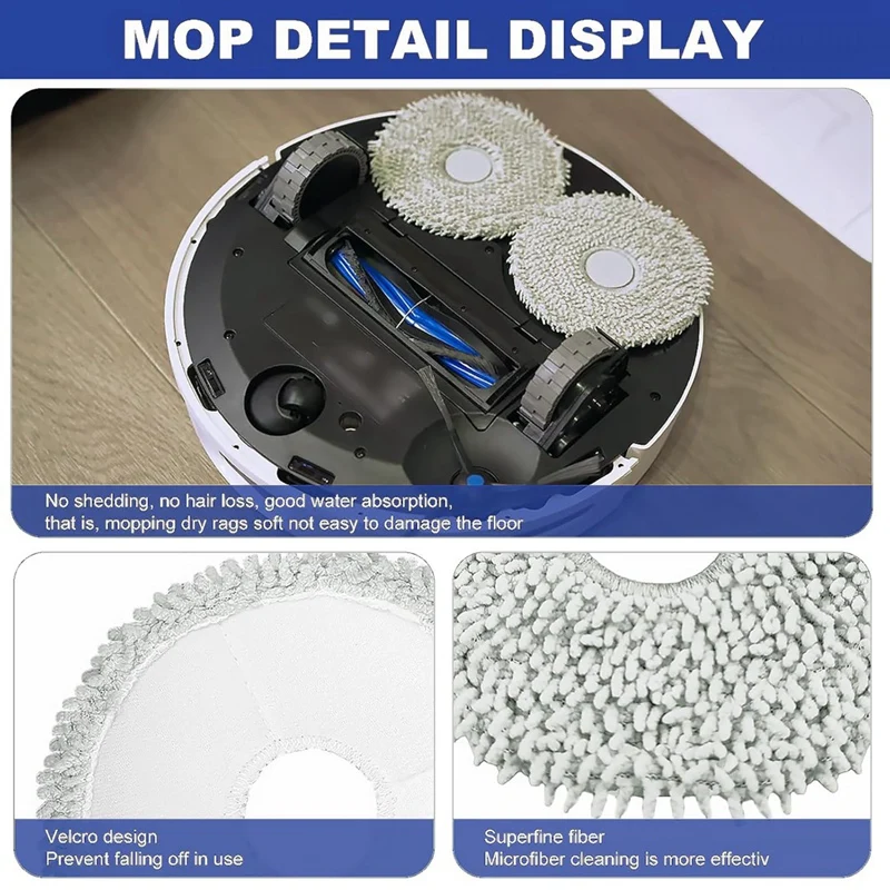 Aba-rolo escova lateral filtro mop pano saco de pó para ecovacs deebot n30 omni/n30 pro omni/n30 pro aspirador de pó peças