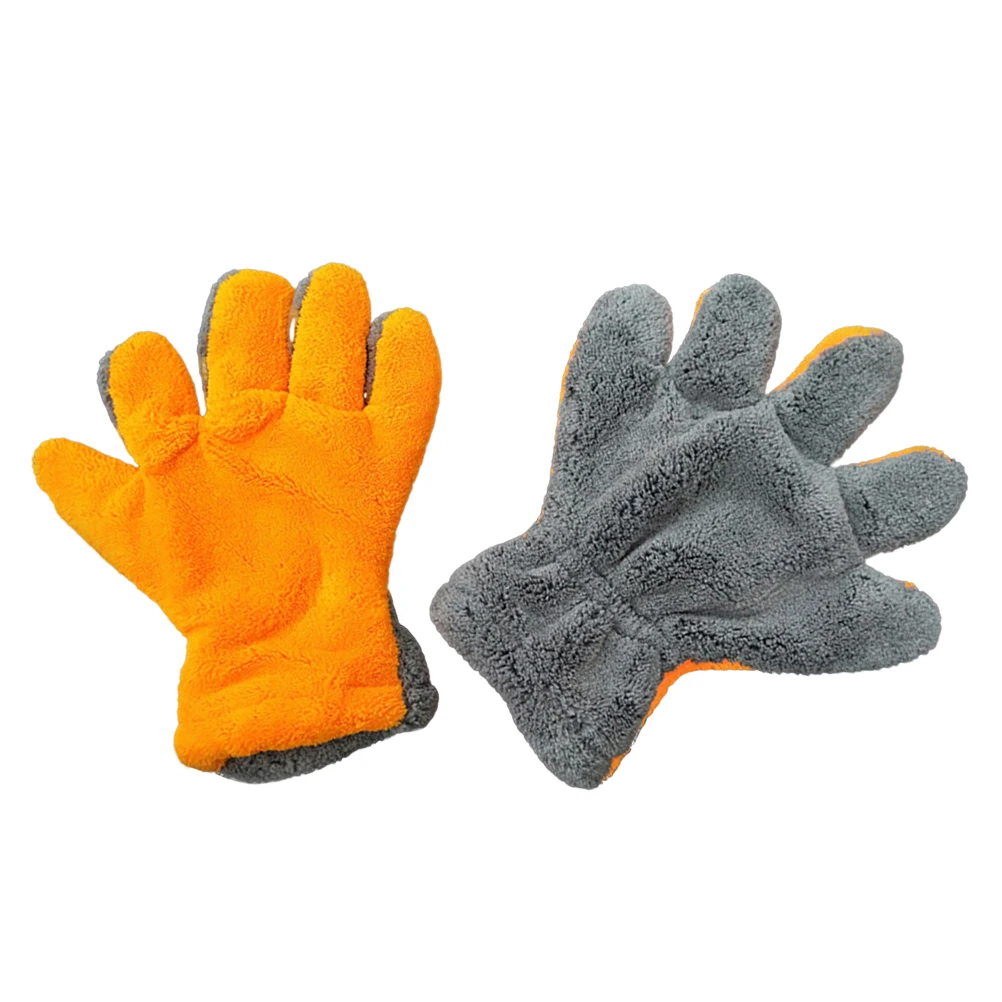 

Car Wash Mitt Gloves Quick Dusting Coral Fleece Cleaning Supplies Double Sided Lint Free Ultra Absorbent Mitts For Vehicles Home
