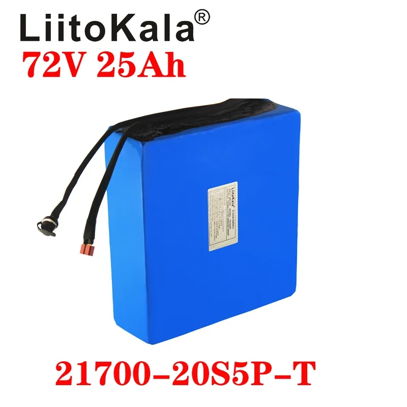 LiitoKala 20S 72V 25Ah 2000W electric bike battery 21700 5000mAh cell 72V electric scooter lithium battery with BMS