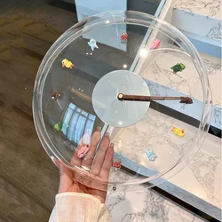 Wall Clock Bobo Clock Cartoon Silent Walking Seconds Spring Breeze Bubble Clocks Home-Clock Decorative Personalized Wall-Clock