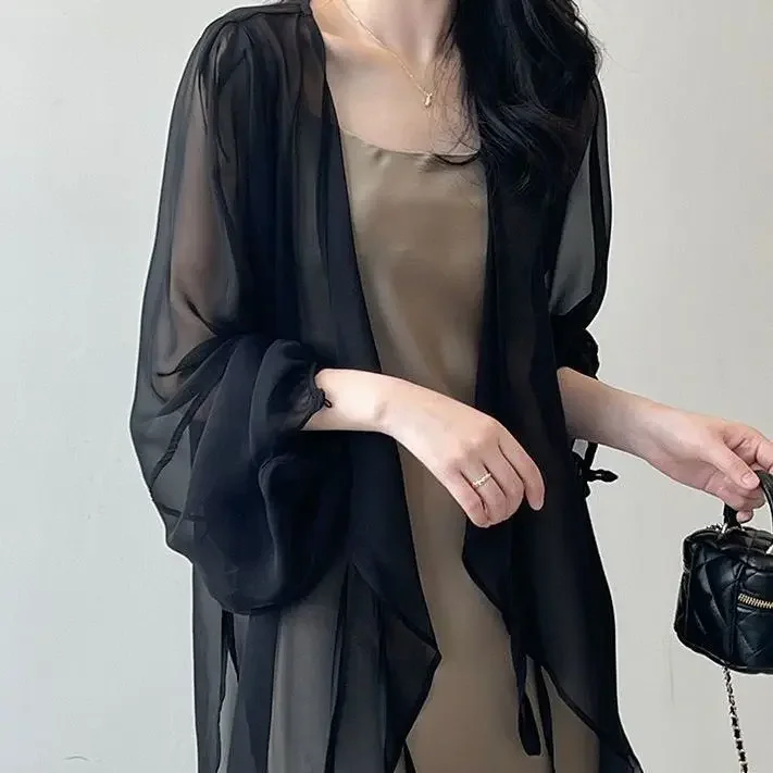 2024 New Summer Thin Sunscreen Jacket Women Quick Dry Long See-through Coat Transparent Casual Bomber Sun-proof Jacket