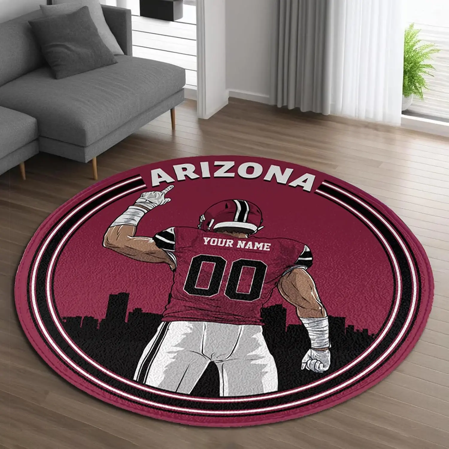 Personalized Sports Team Doormat Rug Welcome Mat for Entrance Porch Outdoor Football Decor Customized Arizona Cardinals Fan Gift