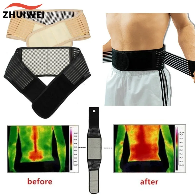 1Pcs Adjustable Neoprene Double Pull Lumbar Support Lower Back Belt Brace Pain Relief Band Waist Belt