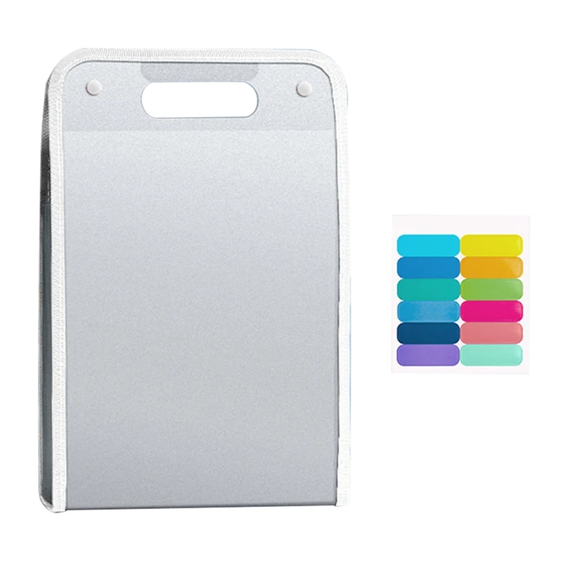 4Pcs A4 File Folders, Vertical A4 File Organizer With Handle With Portable 13 Pockets For Student, Business Easy To Use