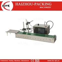 HZPK Table Top Digital Control Electric Small Volume Plastic Bottle Water Cosmetic Liquid Oil Filling Machine With Conveyor Auto