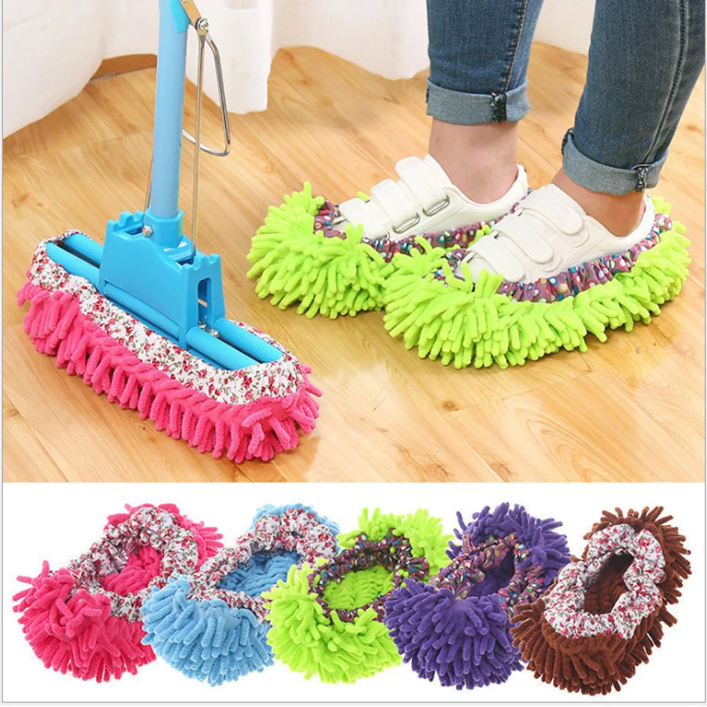 10pcs Multifunction Floor Dust Cleaning Slippers Shoes Lazy Mopping Shoes Home Floor Cleaning Micro Fiber Cleaning Shoes