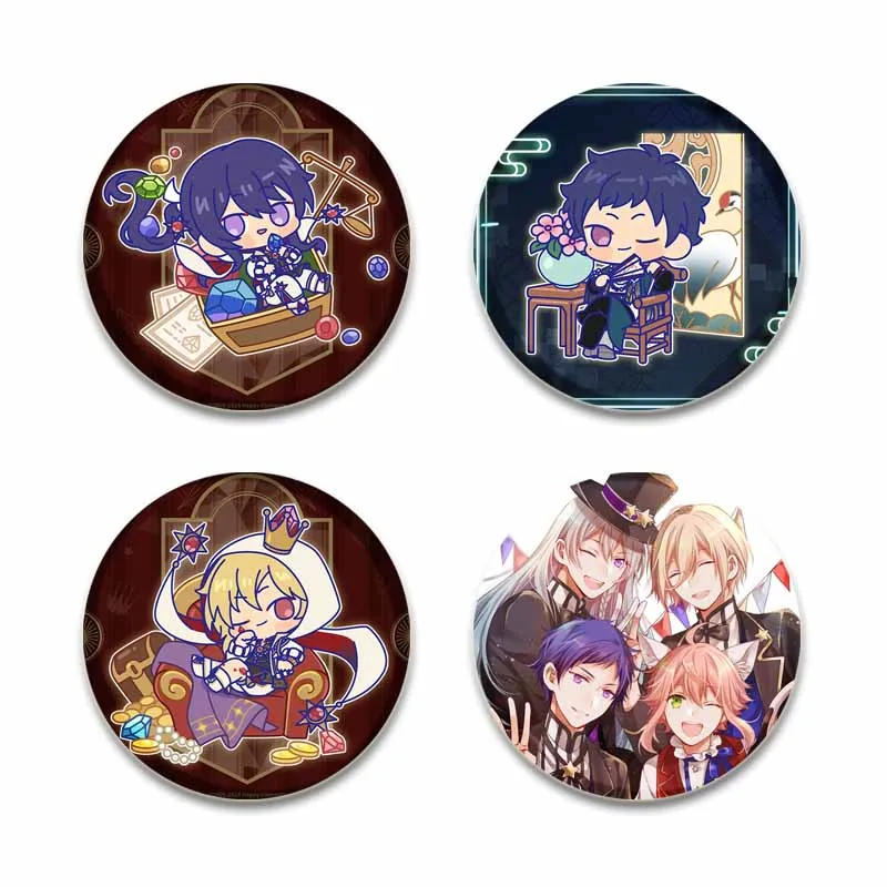 Cute Ensemble Stars Brooch Anime Tori Himemiya Rinne Amagi Icon Badges Cartoon Cosplay Badge Round Soft Button Pins for Backpack