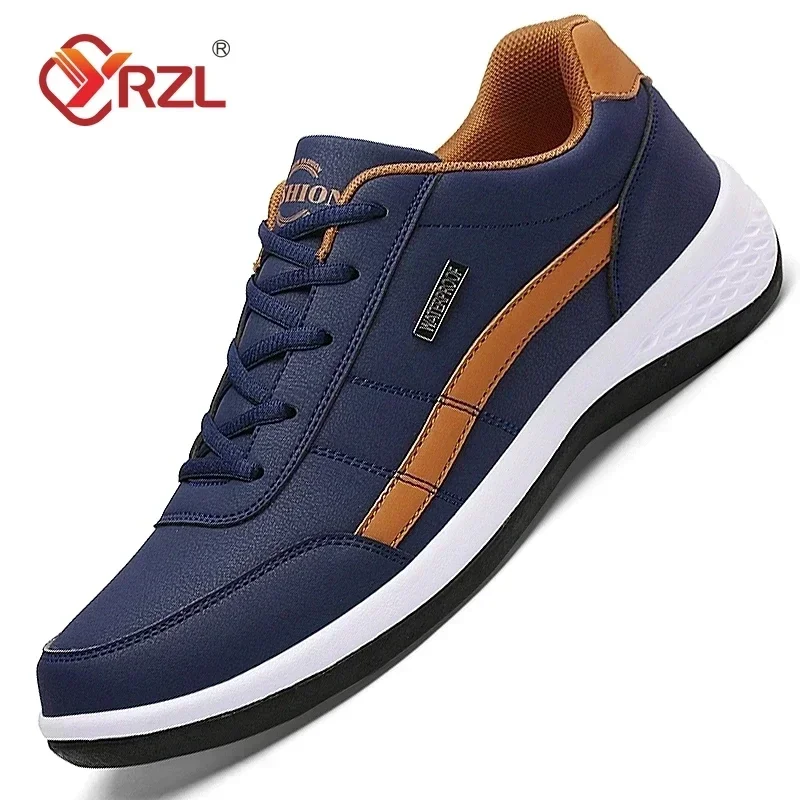 YRZL Männer Schuhe Frühling Herbst Wasserdichte Wanderschuhe Freizeit Männliche Leder Sport Schuhe Rutschfeste Schuhe Tennis für Männer