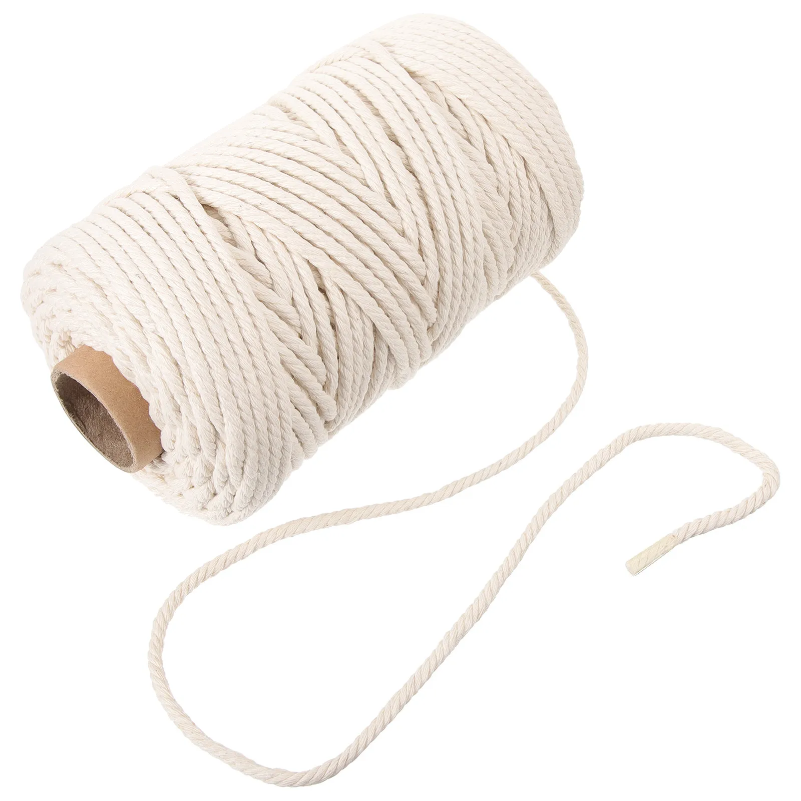 

1 рулон макраме-шнура 5 мм, хлопковый канат, сверхпрочный, износостойкий, для рукоделия, поделок, настенных панно, плетения корзин, гобеленов
