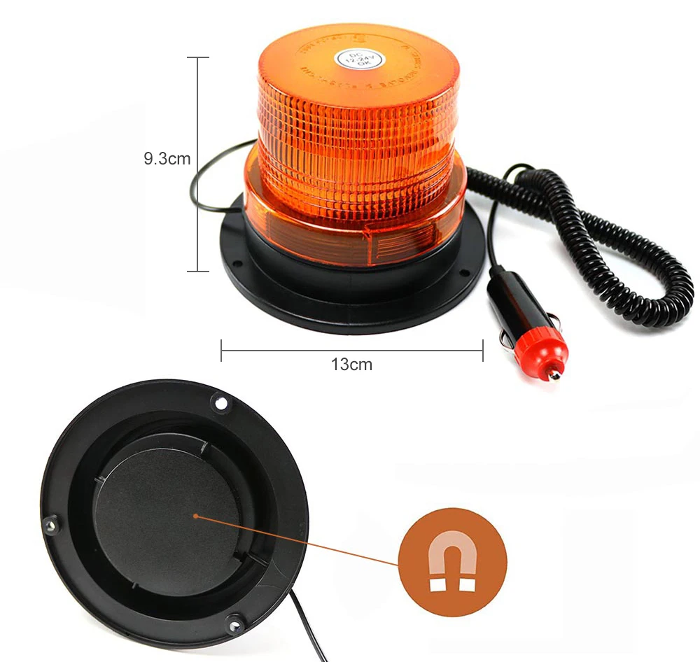 Car Strobe Light Emergency Rotating Traffice Indication Car Flash Beacon Light Orange Blue Red Flash Warning Lamp 12V 24V