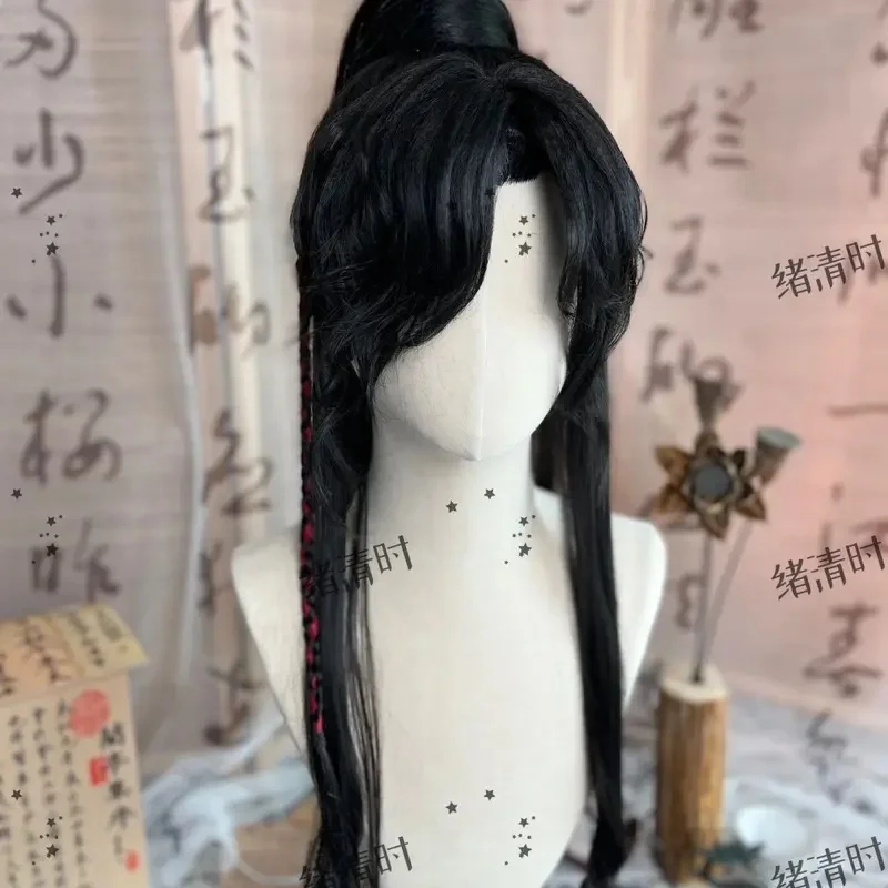 4;f'5,v\6.b/NewTian Guan Ci Fu hua cheng San Lang Heaven Officials Blessing Cosplay Black Wig Huacheng Hd;6'v\7.b'j/
