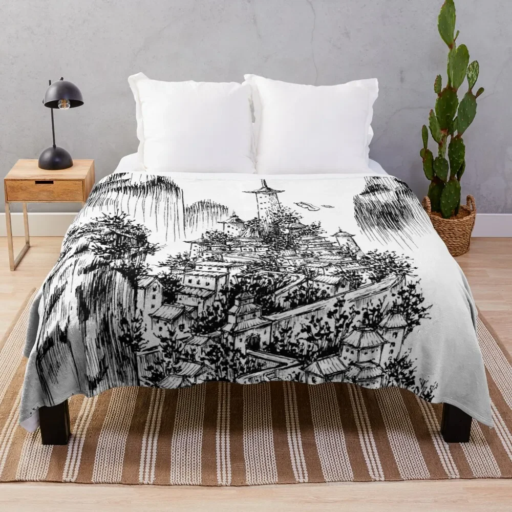 

Avatar Air Temples Mountain Design Throw Blanket Soft Sherpa Fleece Warm Blanket for Winter