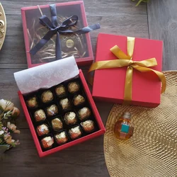 16.4*16.4*5CM Red Paper 10 Set Chocolate Candy Paper Box Valentine's Day Christmas Birthday Gifts Packaging Boxes