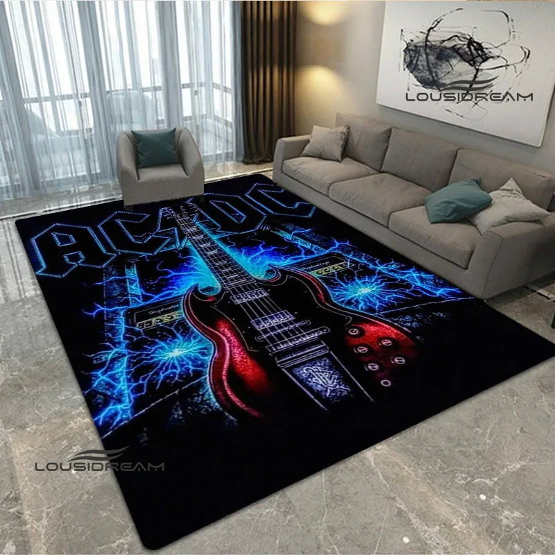 3D Rock band AC/DC printed carpet yoga mat Non-slip carpet kitchen mat room decor carpets for living room area rug birthday gift