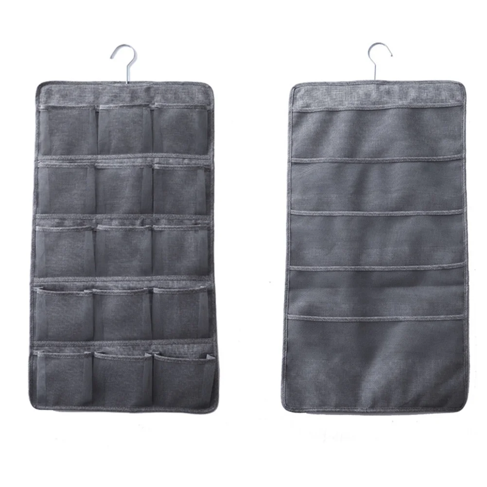 

Underwear Storage Bag Hanging Organizer Dual-Sided Wardrobe Closet Space Saver Home Dorm Room Essentials Grey