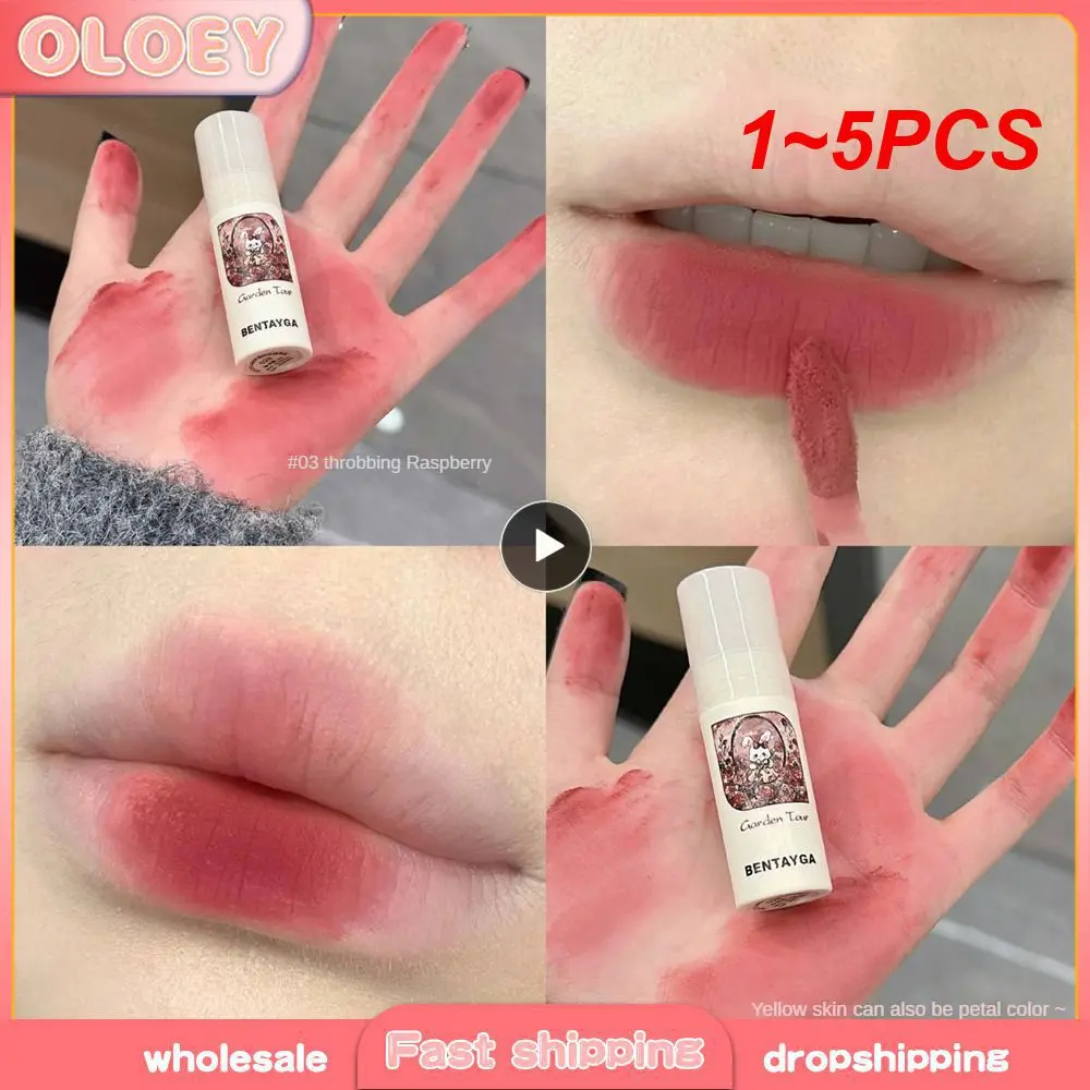 1~5PCS Health & Beauty Lip Mud Long Term Makeup Holding Compact Design Cream Lip Gloss Universal 4 Colors