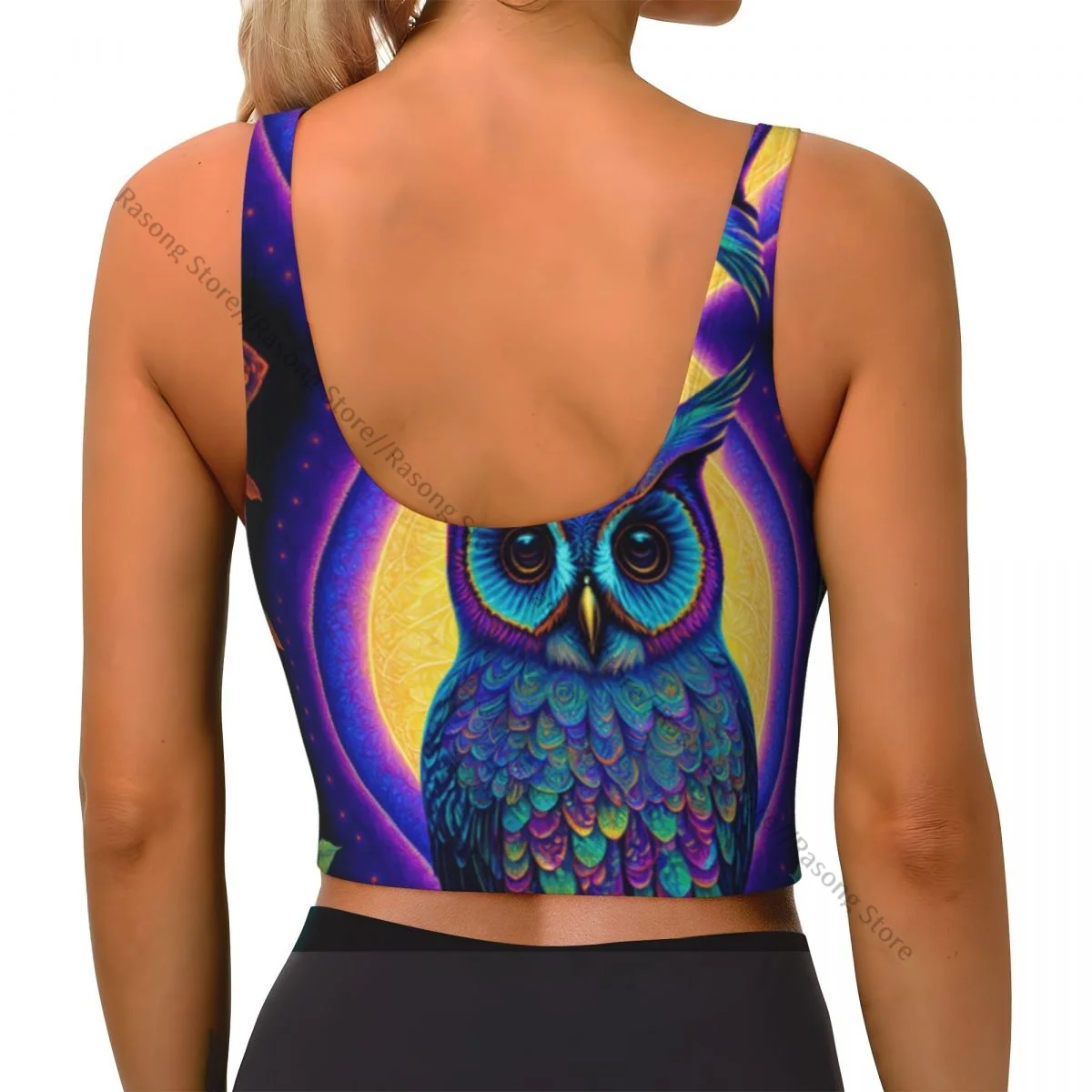 Sports Bra Women Running Yoga Clothes Vest Owl Portrait Gathering Fitness Vest
