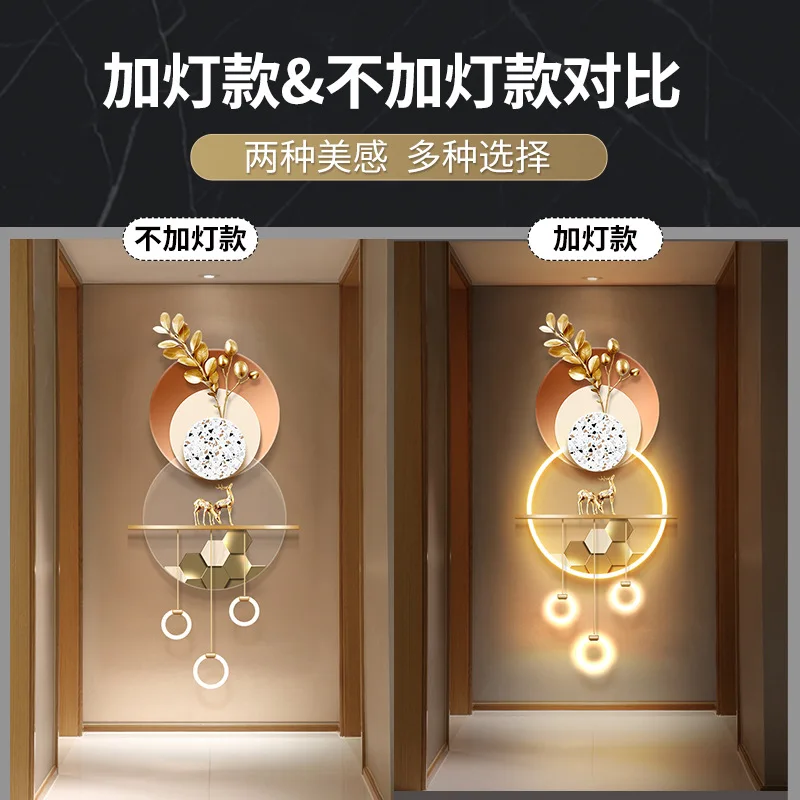 فولو في كثير من الأحيان، لوحة زخرفية فاخرة للمدخل، لوحة معلقة للممر ثلاثي الأبعاد، مصباح مضيء LED #5