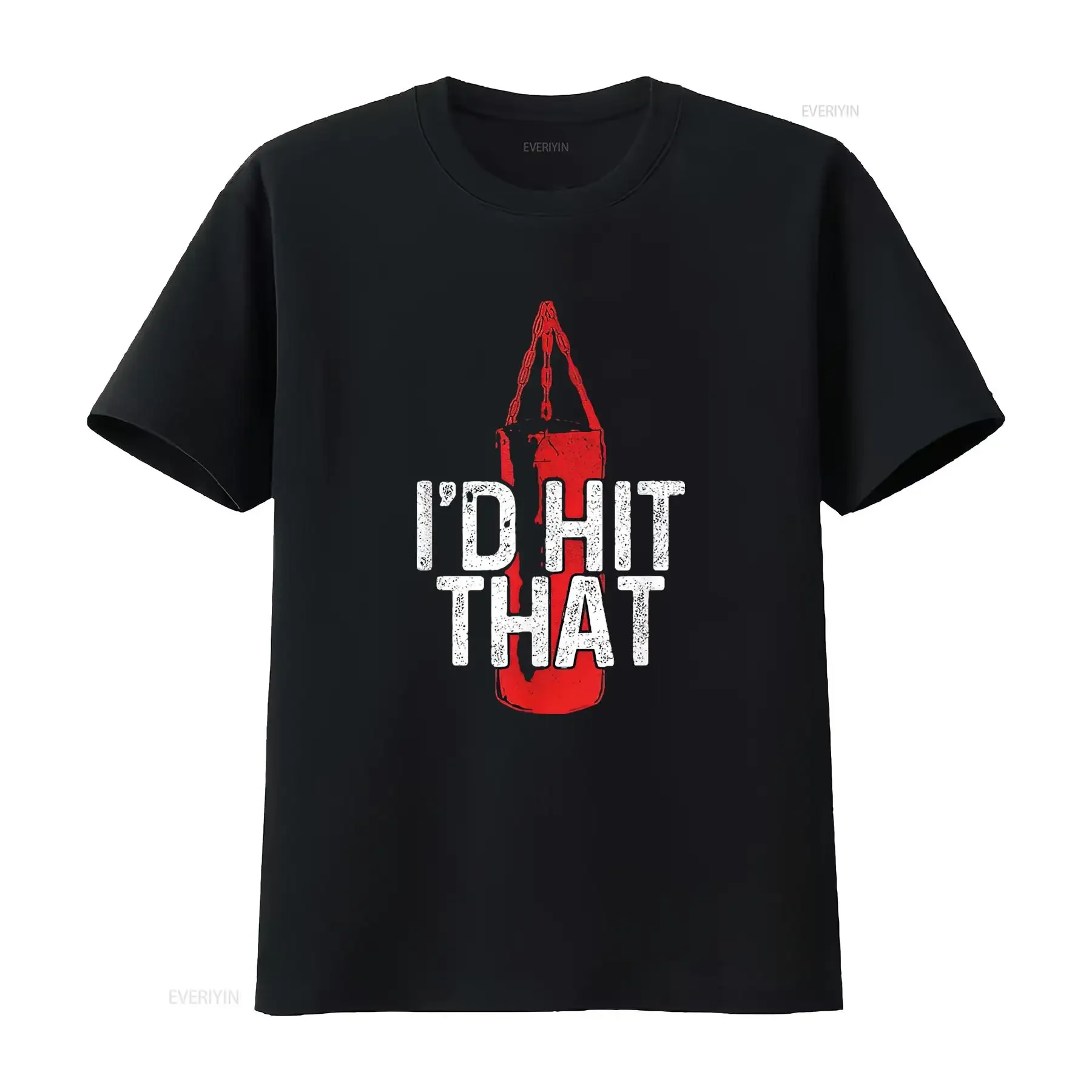 

Mens Boxing I d Hit That Funny Martial Arts Punching Bag Boxer T Shirt Black vintage Washed Casual streetwear