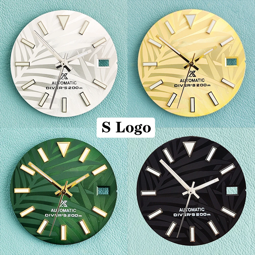 

NH35 movement 28.5mm date display S logo dial green night light high-quality watch accessories customized couple watch