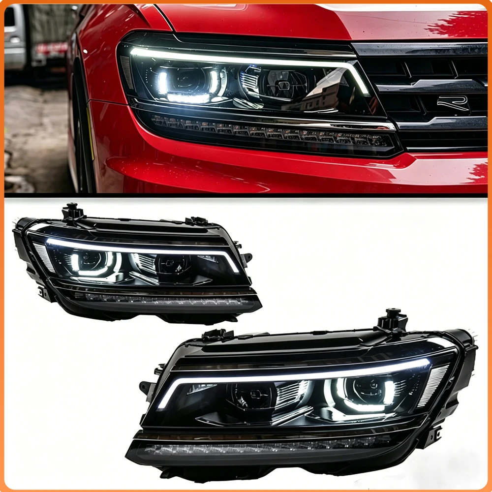 Hochwertige LED-Projektorlinsen-Scheinwerferbaugruppe für VW Tiguan L 2017-2021 Upgrade Hochkonfigurierte Autolampen Zubehör