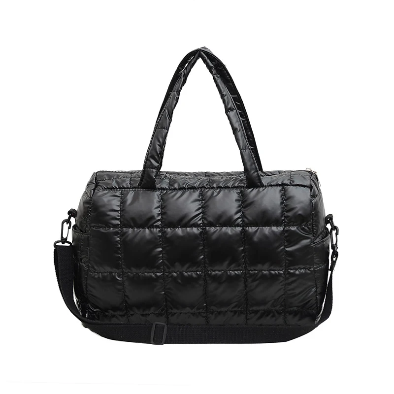 Fashion New Women Down Tote Bag Quilted Space Padded Handbag Shoulder Bag Winter Female Pillow Large Capacity Tote Crossbody Bag