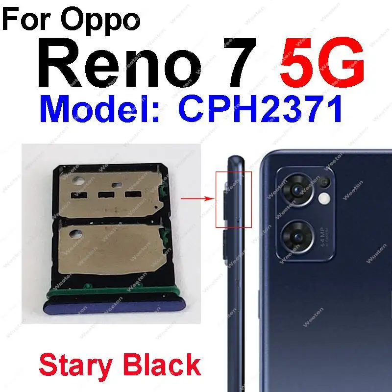 For OPPO Reno 7 7SE 7Lite 7Z 4G 5G SIM Card Tray Dual SIM Card
