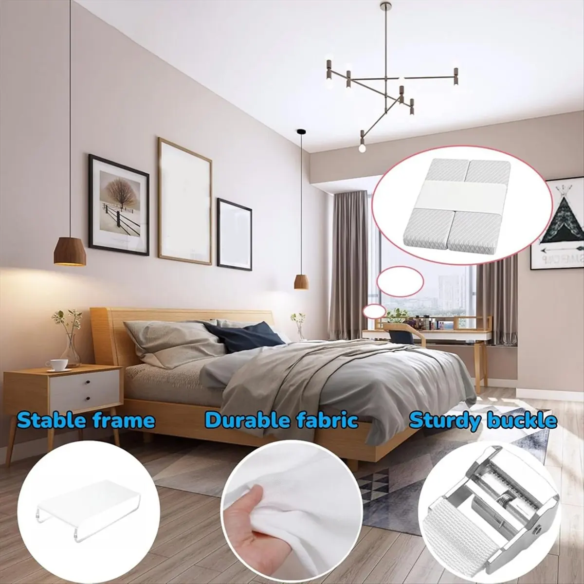 Bed Bridge Twin to ,Long Bed Converter with Metal Button and Fixing Straps.Split Filler for Adjustable Bed &LICG