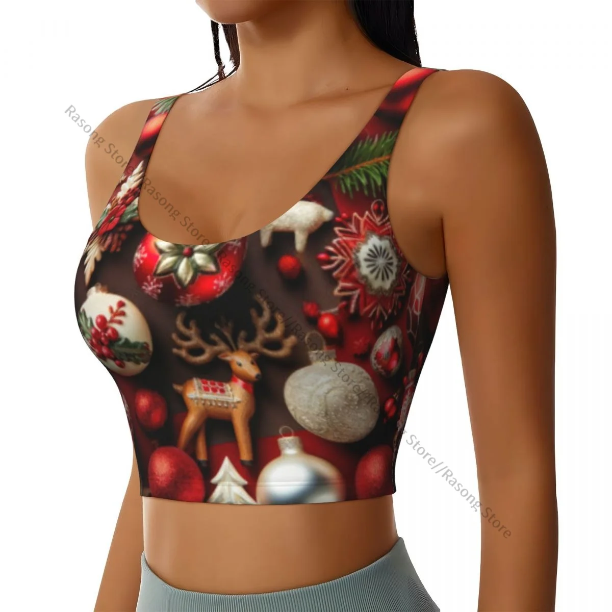 Sports Bra Women Running Yoga Clothes Vest Christmas Baubles And Ornaments Gathering Fitness Vest