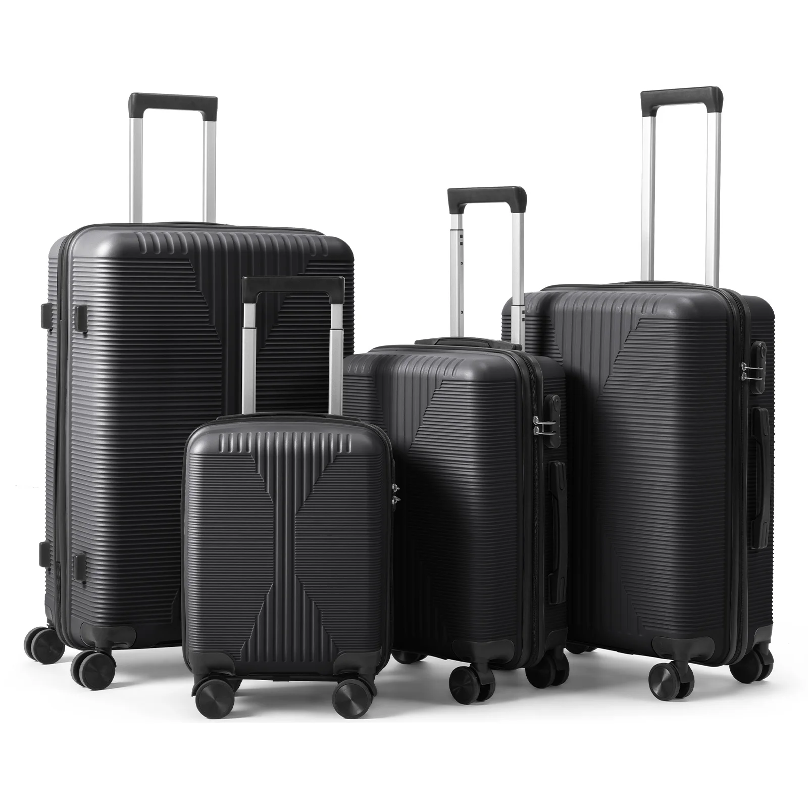 

Non-TSA Customs Lock 4-in-1 PP Trolley Case, 16/20/24/28in, Multi-color