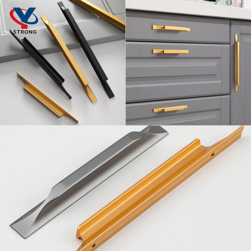 Matte Black Furniture Handles Gold Kitchen Cupboard Pulls Handles for Cabinets and Drawers Wardrobe Pulls Drawer Knobs Hardware