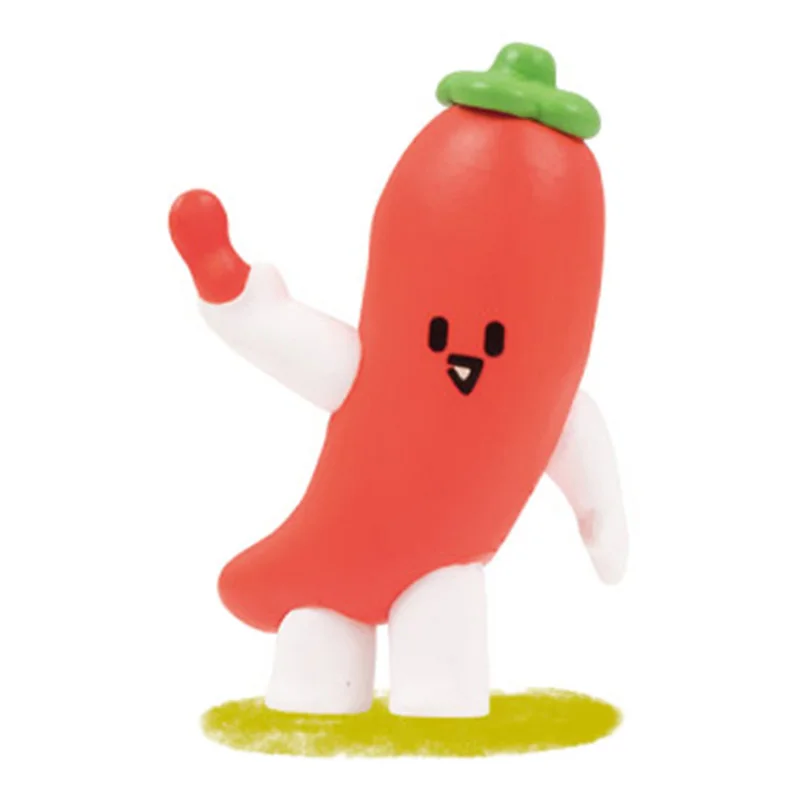 Gashapon Difficult To Deal with Vegetable Elves Figures Onion Pepper Eggplant Carrot Mushroom Prop Action Figures Model Kids Toy