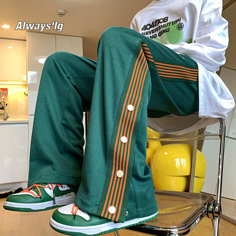 

Мужские повседневные брюки на весну-осень в американском стиле, свободные, прямого кроя, с молниями, не требующие глажки, модные, молодежные